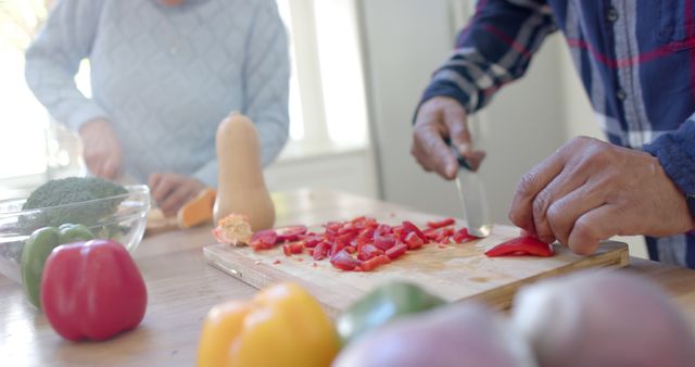 People Slicing Vegetables for Cooking in Kitchen - Download Free Stock Images Pikwizard.com