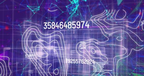 Digital Algorithmic Visualization with Changing Numbers and Lines - Download Free Stock Images Pikwizard.com