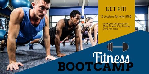 Motivated Individuals in Fitness Bootcamp Push-Up Challenge - Download Free Stock Templates Pikwizard.com