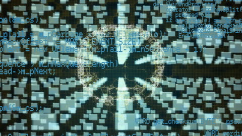 Rotating Brain with Digital Locks Illustrating Cybersecurity Concepts