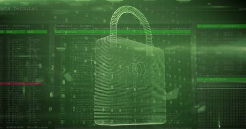 Digital Padlock Access on Virtual Data Terminal Interface - Download Free Stock Images Pikwizard.com