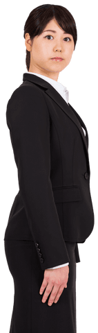 Transparent Photo of Focused Asian Businesswoman in Professional Attire