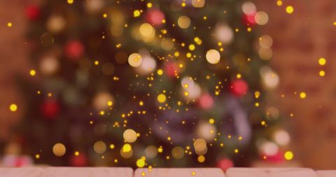 Sparkling Golden Lights on Blurry Christmas Tree Background - Download Free Stock Images Pikwizard.com