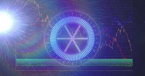 Dynamic Compass Over Financial Data and Graphs Visualization - Download Free Stock Images Pikwizard.com