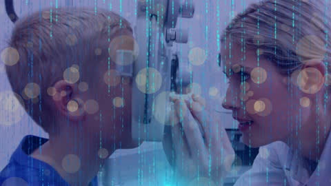 Futuristic Eye Examination with Data Overlay