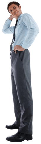 Transparent View of Businessman Contemplating