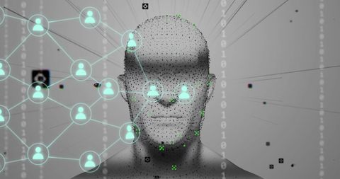 Futuristic Digital Network with Human and Binary Code - Download Free Stock Images Pikwizard.com