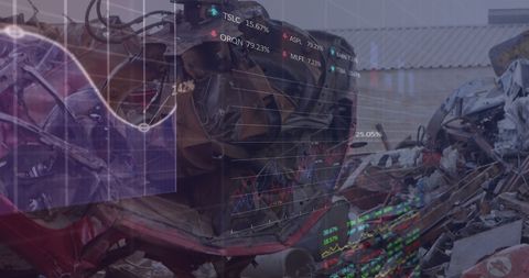 Futuristic Technology Data Integration in Industrial Warehouse