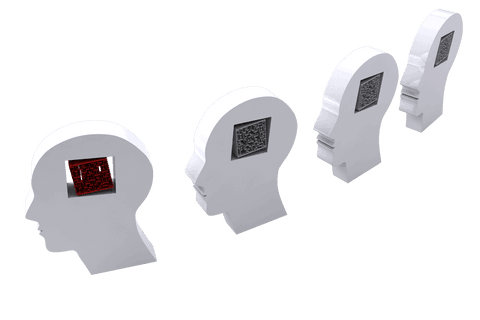 transparent heads with labyrinth on qr concepts - Download Free Stock Videos Pikwizard.com