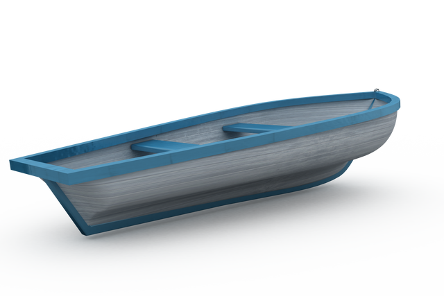 Transparent Background Blue and White Painted Boat in Simple Style - Download Free Stock Videos Pikwizard.com