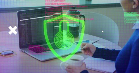 Businesswoman Working on Cybersecurity for Safe Data Management