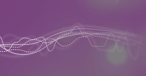 Abstract digital waves on purple background conveys tech vibe