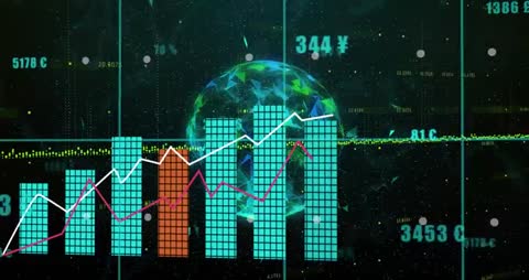 Global Currency Trends with Futuristic Digital Interface