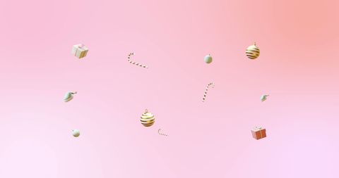 Festive Christmas Decorations Against Soft Pink Background - Download Free Stock Images Pikwizard.com