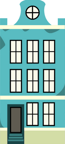 flat design building facade with circular window transparent - Download Free Stock Videos Pikwizard.com