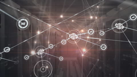 Global Network Abstract with Digital Connections Overlay