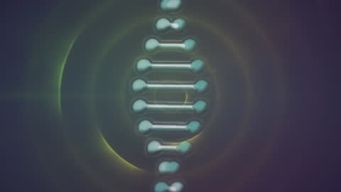 Animated DNA Strand with Abstract Circles in Background