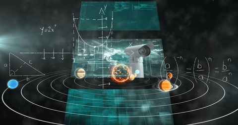 Data Processing and Astronomy Concepts with Solar System Visualization - Download Free Stock Images Pikwizard.com