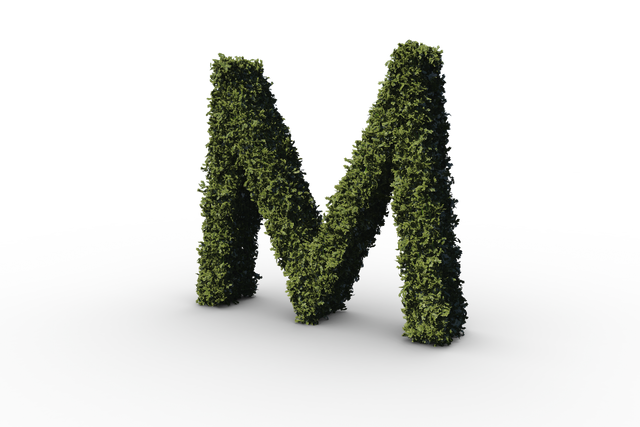 3D Letter M with Leafy Texture on Transparent Background - Download Free Stock Videos Pikwizard.com