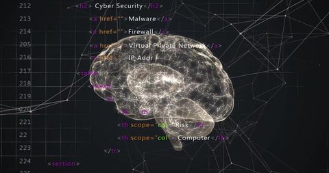 Futuristic Brain Visualization with Data Processing Elements - Download Free Stock Images Pikwizard.com