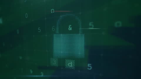 Cyber Security Concept with Digital Padlock Overlay