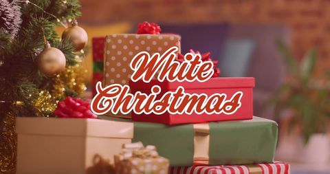 Exciting Christmas Gifts with Snowy Holiday Background