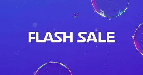 Flash sale announcement with vibrant bubble design