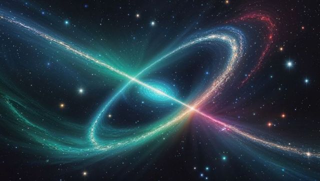 Intertwining celestial rings in mystical cosmic space