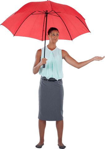 transparent woman holding red umbrella in business attire - Download Free Stock Videos Pikwizard.com