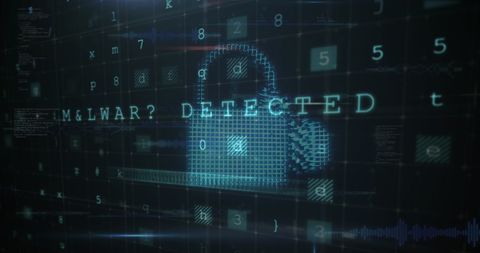 Cybersecurity Concepts Visualization with Lock and Symbols - Download Free Stock Images Pikwizard.com