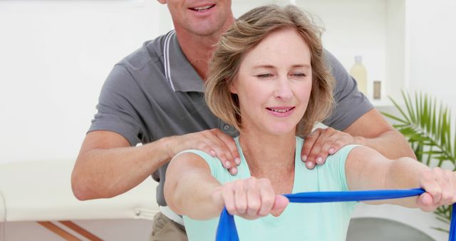 Senior Woman Undergoing Physical Therapy with Exercise Band - Download Free Stock Images Pikwizard.com