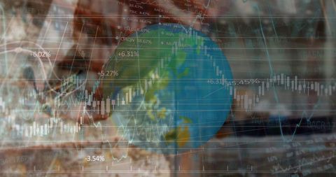 Global Technology Concept with Digital Interface Overlay