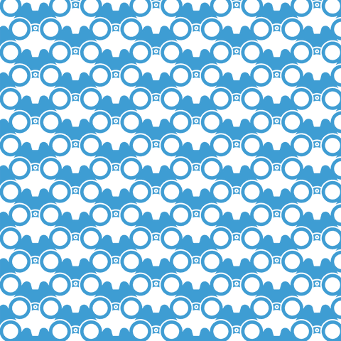 Abstract blue stars pattern on transparent background