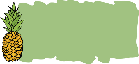 Transparent pineapple illustrated banner with empty space