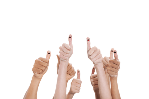 Thumbs Up Hands with Smiling Faces Transparent Creativity - Download Free Stock Videos Pikwizard.com