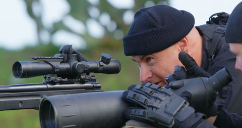 Military Soldiers Conducting Surveillance Training in Outdoor Field - Download Free Stock Images Pikwizard.com