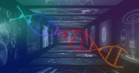 Holographic DNA and Data Stream for Biotechnological Research - Download Free Stock Images Pikwizard.com