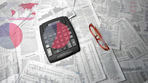 Global Finance and Data Analysis Concept with Calculator