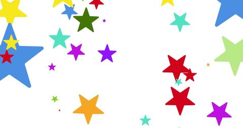 Vibrant Colorful Stars Scattered on White Background - Download Free Stock Images Pikwizard.com
