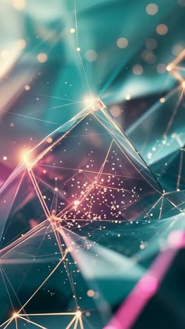 Pulsing 3D Network Panels Rotating in Futuristic Digital Space with Glowing Nodes Loop