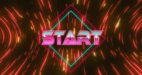Neon Start Message With Radiant Light Trail Design - Download Free Stock Images Pikwizard.com