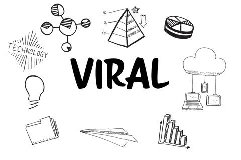 Transparent vector illustration with business and viral network icons