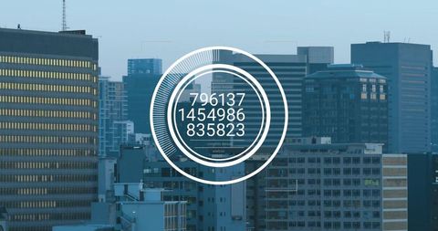 Double Exposure of Cityscape and Digital Financial Data