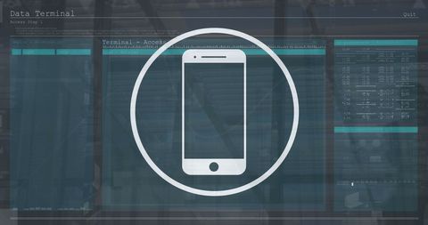 Smartphone Interface with Data Processing Overlay in Office - Download Free Stock Images Pikwizard.com
