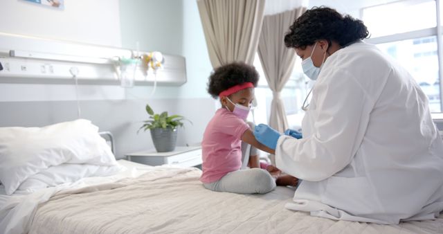 Female Doctor Vaccinating Young Girl in Hospital - Download Free Stock Images Pikwizard.com