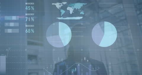 Animated Financial Data Display with Global Connections