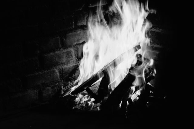 Cozy Fireplace with Flames Burning - Download Free Stock Images Pikwizard.com