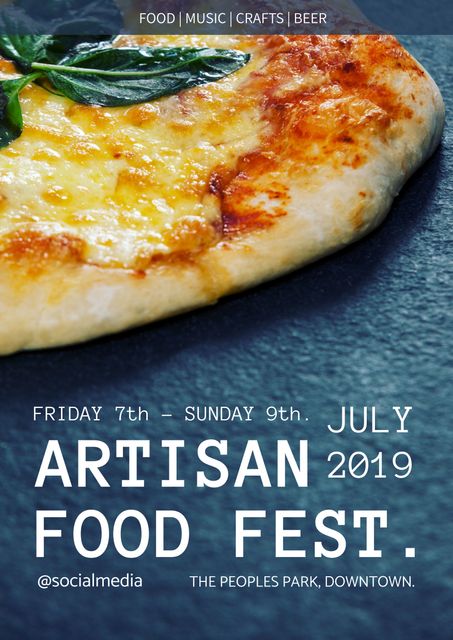 Artisan Food Fest Advertisement Featuring Cheese Pizza - Download Free Stock Templates Pikwizard.com