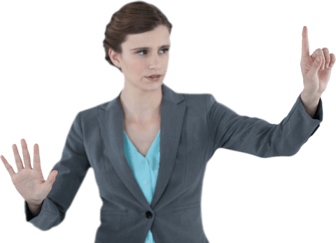 businesswoman using transparent virtual touchscreen technology - Download Free Stock Videos Pikwizard.com