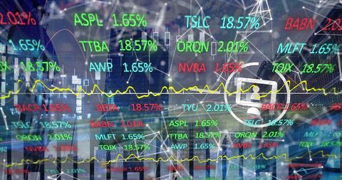 digital stock market display over urban scene - Download Free Stock Images Pikwizard.com